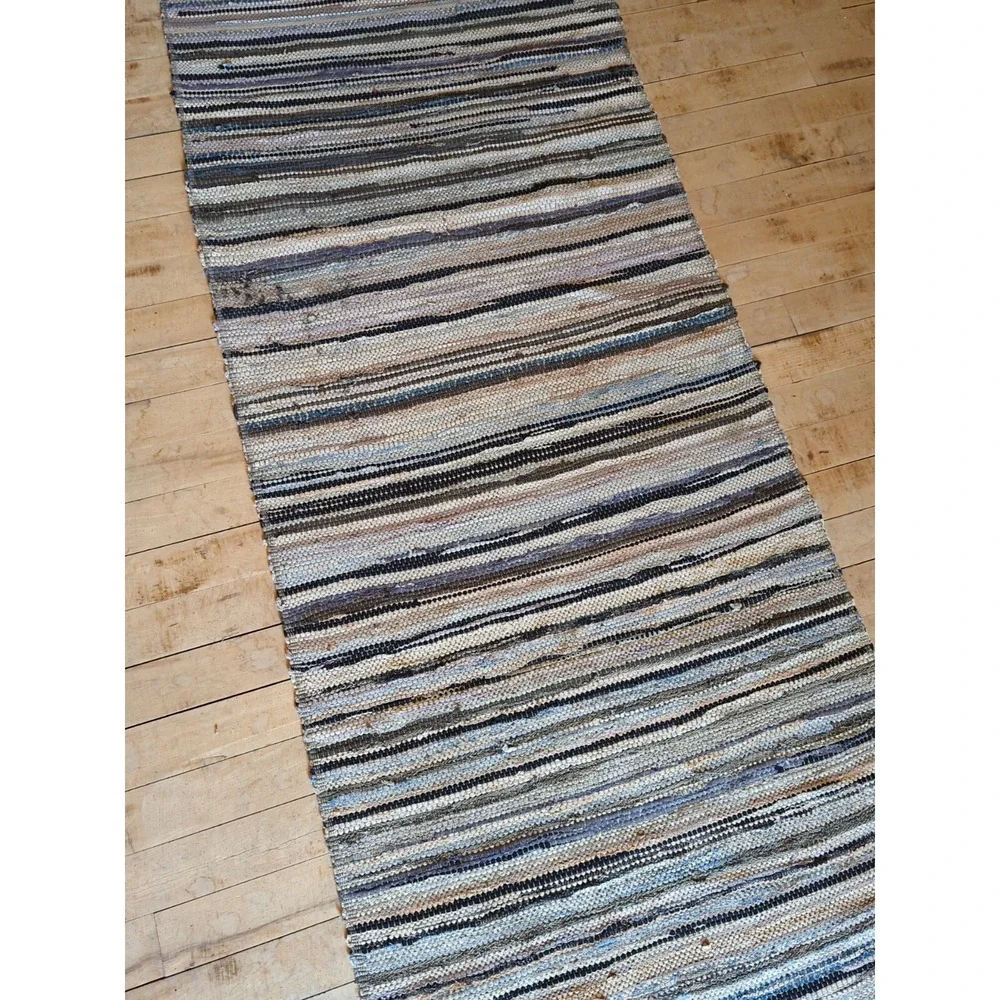Antique Imported‎ Swedish HandMade Rag Rug Runner (23.5 x 224 inches )